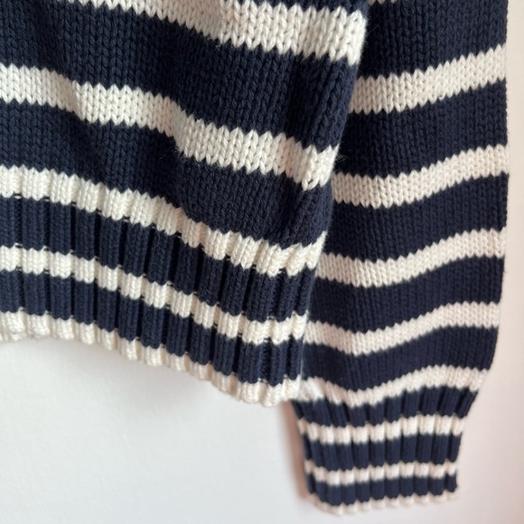 NWT J.Crew Women's Size XXS Rollneck sweater in Navy/White stripes - Picture 7 of 10
